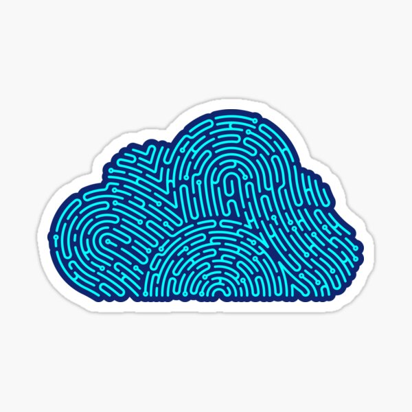 Item preview, cyber security cloud shape combined fingerprint electronic pattern designed and sold by NiamLab.