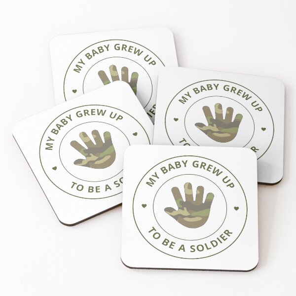 Item preview, My Baby Grew Up To Be A Soldier Camouflage Handprint  designed and sold by bluestarmerch.