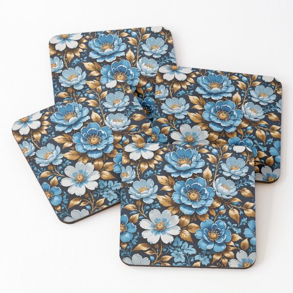 Item preview, Chinoiserie French Blue White Floral Pattern designed and sold by Wiss2Arts.