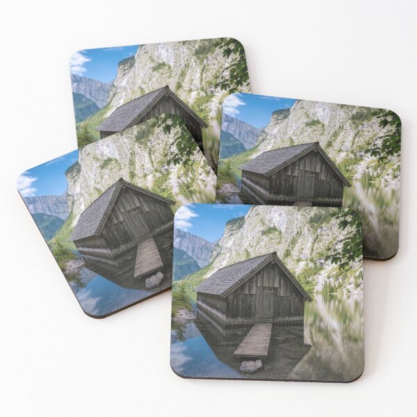 Item preview, The Old Wooden Hut on Lake Obersee designed and sold by WorldScenery.