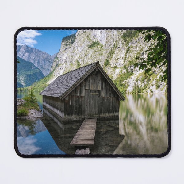 Item preview, The Old Wooden Hut on Lake Obersee designed and sold by WorldScenery.