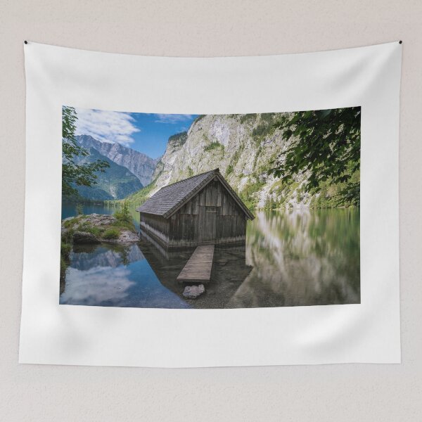 Item preview, The Old Wooden Hut on Lake Obersee designed and sold by WorldScenery.