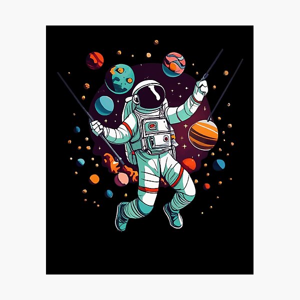 Item preview, Astronaut With Planets In Hand Art Outer Space designed and sold by Dressed For  Duty.