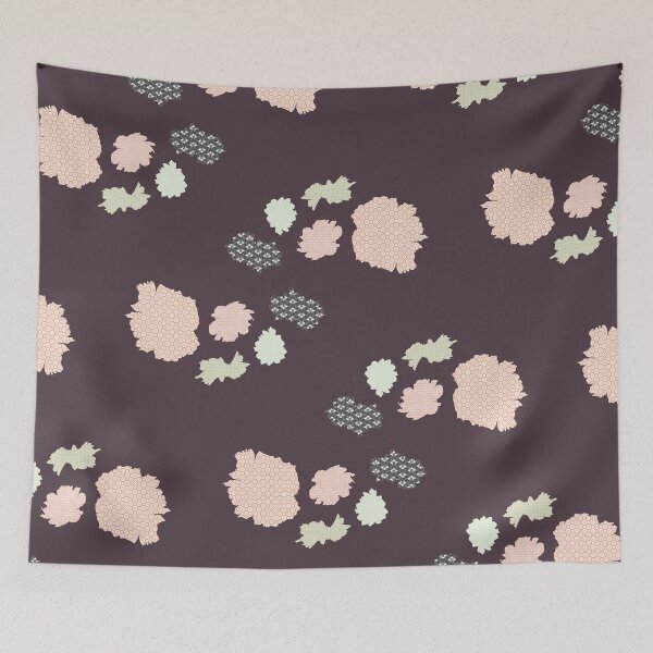 Item preview, Japanese pattern and Peony repeat - Damson designed and sold by Digital-Floral.
