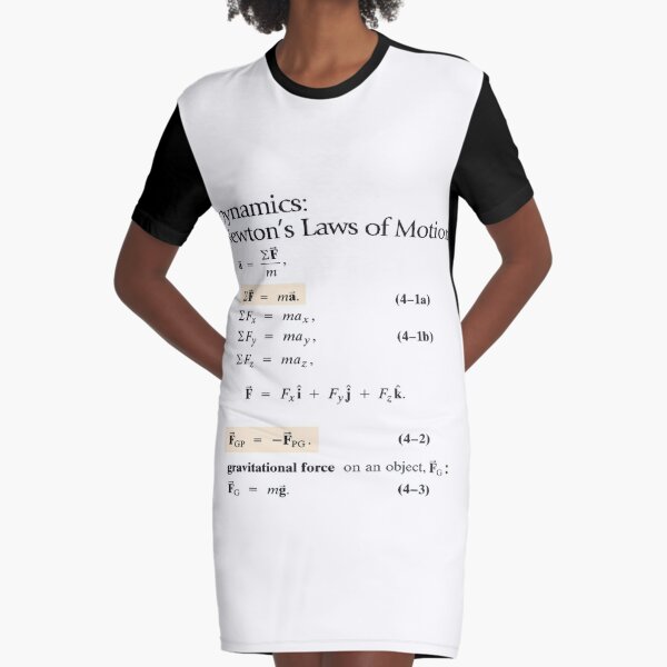 Dynamics: Newton&#39;s Laws of Motion, #Dynamics, #Newton, #Laws, #Motion, #NewtonLaws, #NewtonsLaws, #Physics Graphic T-Shirt Dress