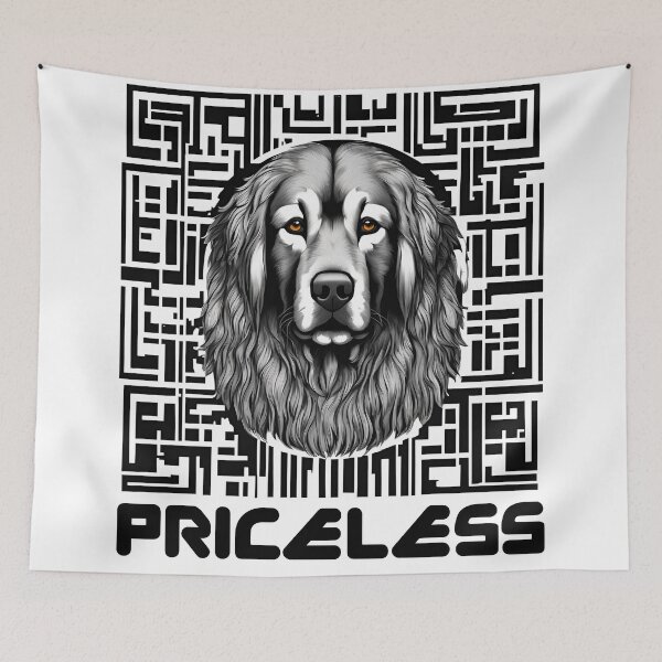 Item preview, Tibetan Mastiff Barcode Art – Priceless Canine Design designed and sold by Fredster1966.