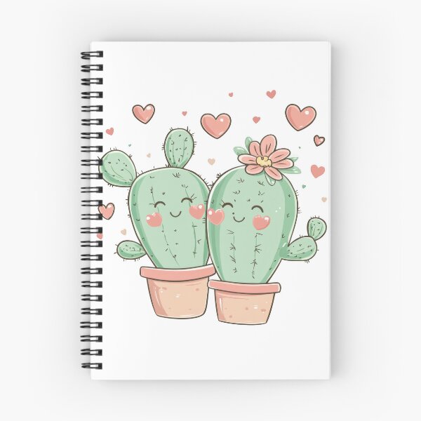Item preview, Arte kawaii de San Valentín de una linda pareja de plantas de cactus, concepto de relación de amor y odio, corazones rojos designed and sold by TheRedPixels.