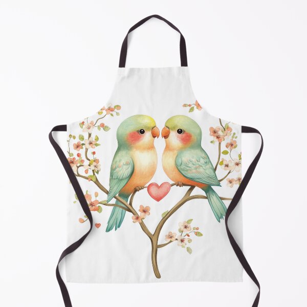 Artikelvorschau, Valentinstag Kawaii Kunst von süßen Liebesvögeln, die auf einem herzförmigen Ast sitzen, Paar, Liebe-Hass-Beziehungskonzept, rote Herzen entworfen und verkauft von TheRedPixels.