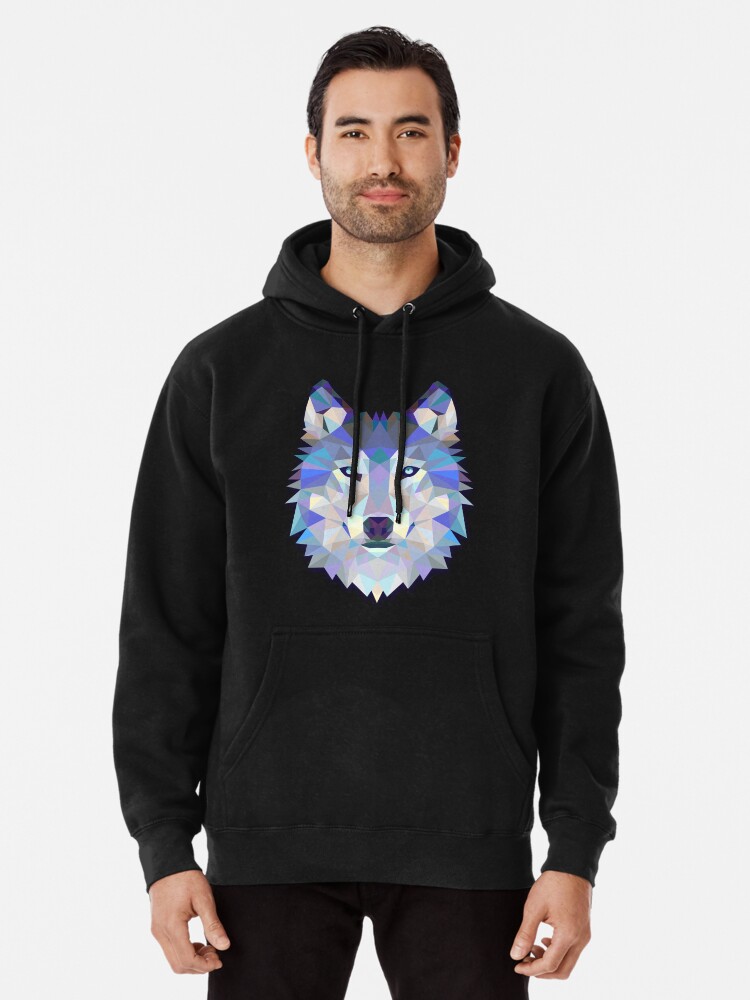 Thumbnail 2 of 5, Pullover Hoodie, Cool Colorful Wolf designed and sold by Twosided.