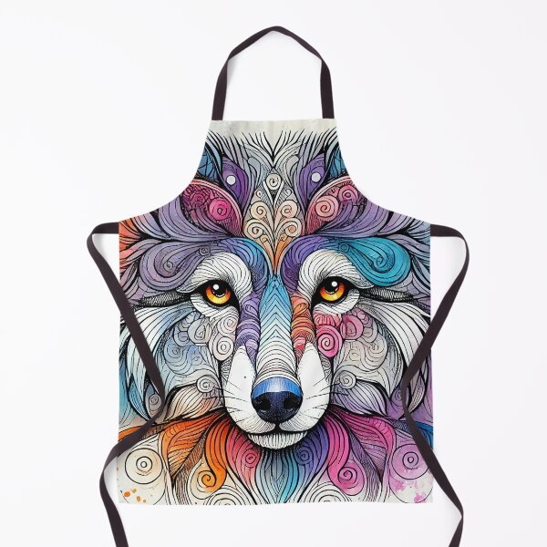 Item preview, Whimsical Hand-drawn Watercolor Wolf designed and sold by alw951.