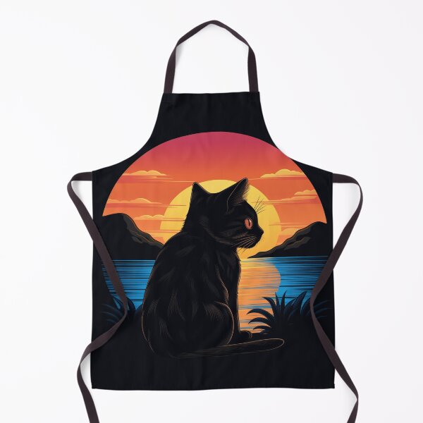 Item preview, Black cat looking straight at the sunset designed and sold by ModHaven.