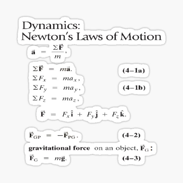 Dynamics: Newton's Laws of Motion, #Dynamics, #Newton, #Laws, #Motion, #NewtonLaws, #NewtonsLaws, #Physics Sticker