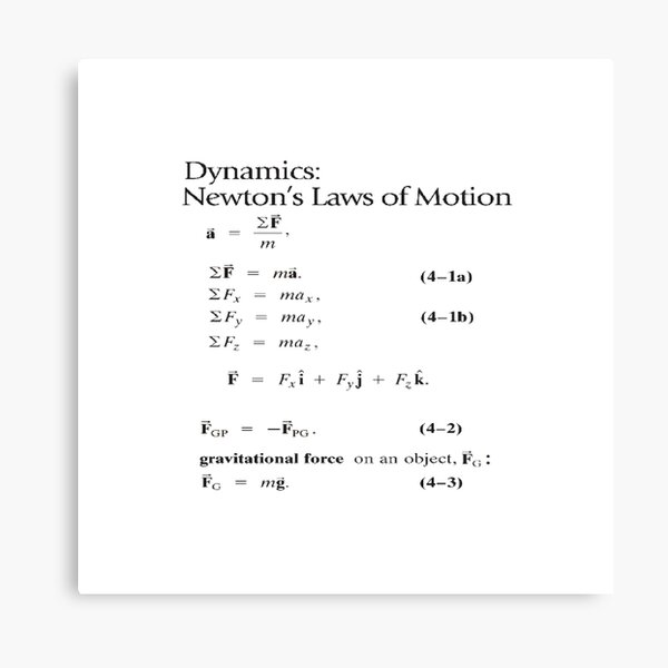 Dynamics: Newton's Laws of Motion, #Dynamics, #Newton, #Laws, #Motion, #NewtonLaws, #NewtonsLaws, #Physics Canvas Print
