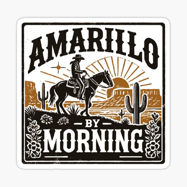 Aperçu de l'œuvre Amarillo par Morning – Design western de style cowboy vintage créée et vendue par Aredbox.