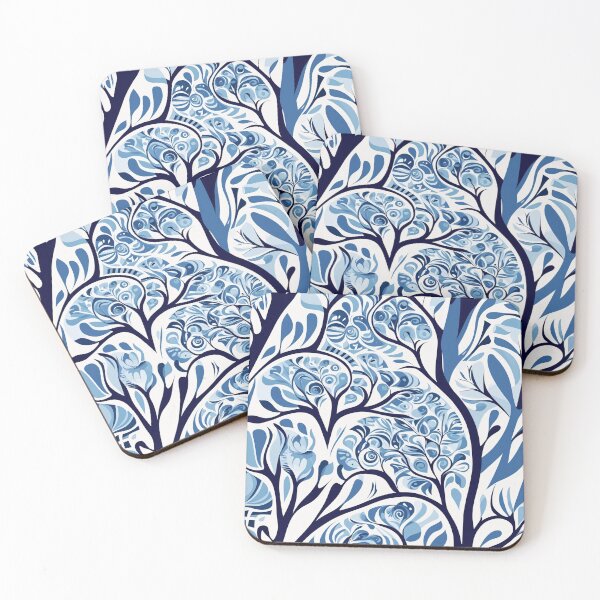 Item preview, Dynamic Swirls Of Eucalyptus Trees In Blues designed and sold by AussieConcepts.