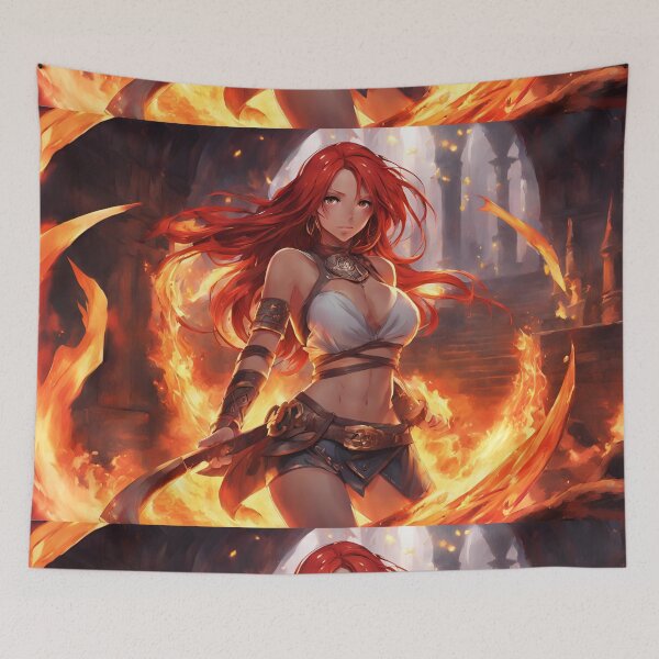 Item preview, Crimson Blaze, anime red hair designed and sold by 9blueart.