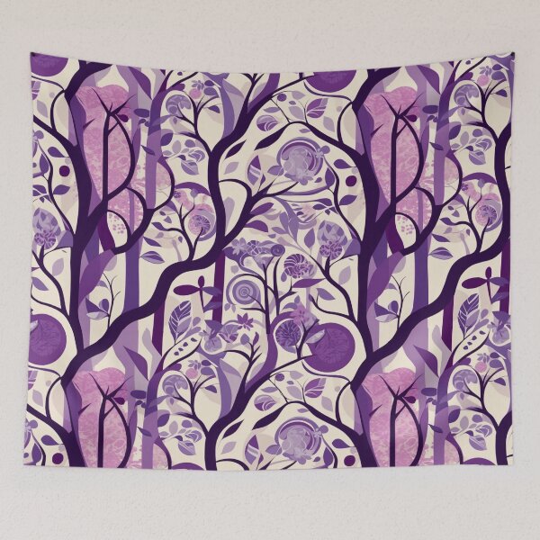 Item preview, Dynamic Swirls Of Eucalyptus Trees In Purples designed and sold by AussieConcepts.