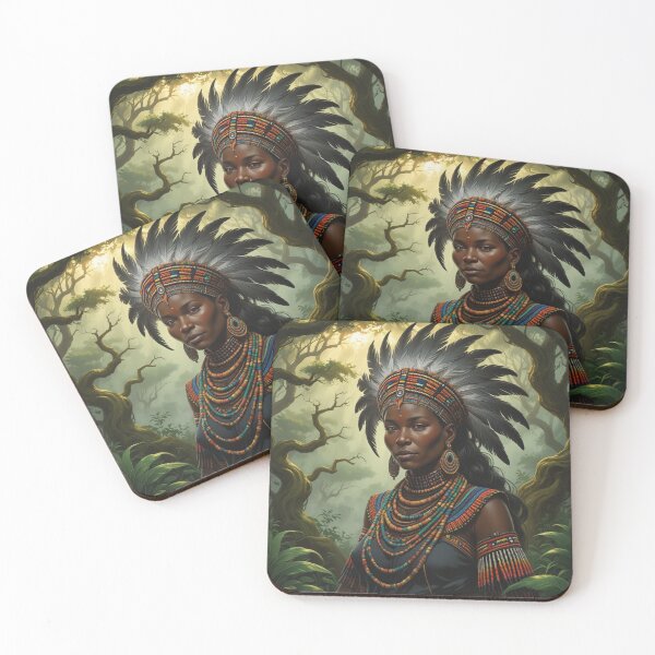 Item preview, Divine African Spirit Lady Portrait - Embracing Ancient Spirituality designed and sold by 'VARI'.