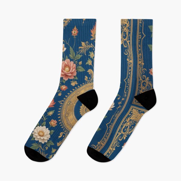 Item preview, Blue and Rose Persian Style Whimsical Vintage Pattern Art  designed and sold by Witty Shirts.