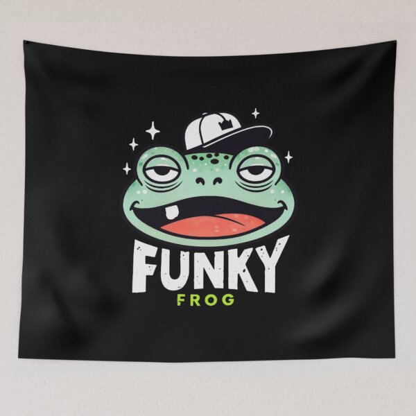 Item preview, Funky Frog | Cool Retro Aesthetic Colorful Frog Art designed and sold by Colorful-Garden.