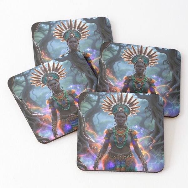 Item preview, African Spirituality: Majestic Tribal Warrior in Enchanted Forest designed and sold by 'VARI'.
