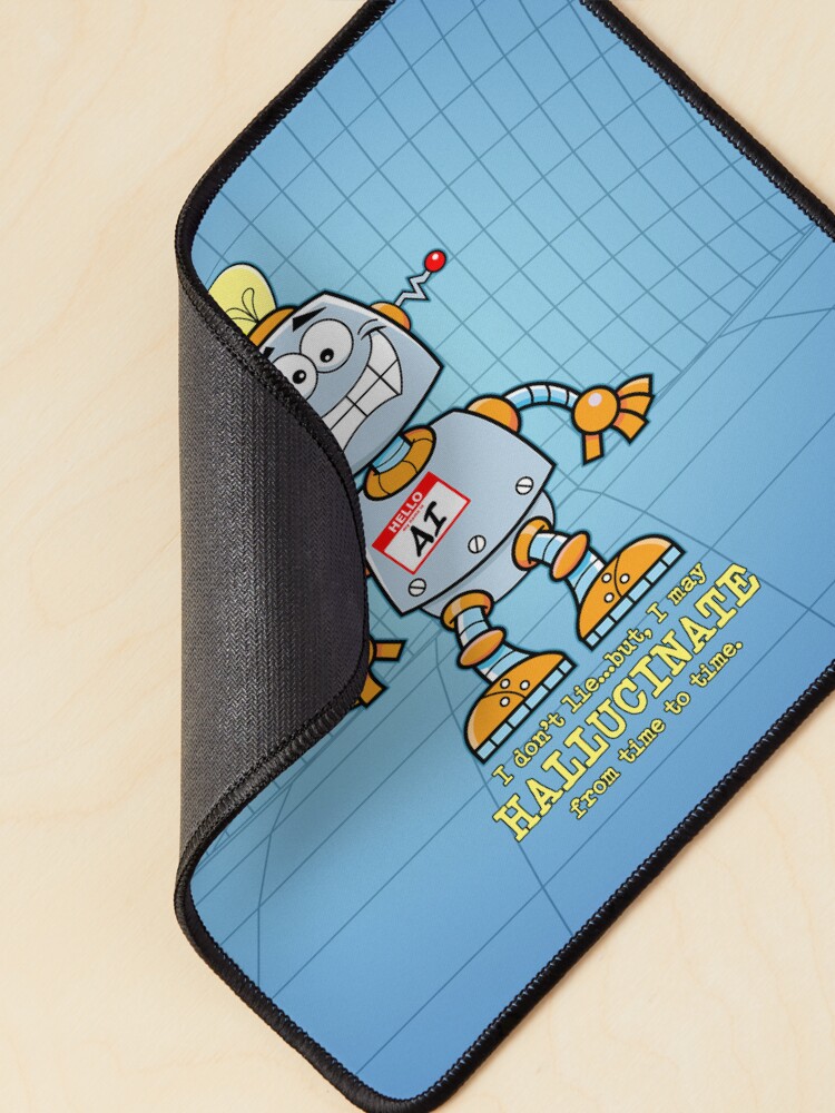 Thumbnail 2 of 5, Mouse Pad, AI May Hallucinate. designed and sold by UltraQuirky.