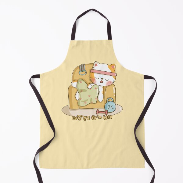 Item preview, A cute tired cat says, "I don't want to do anything- 아무것도 하기 싫어" in Korean. designed and sold by Kimchi-style-.