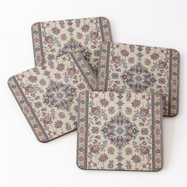 Item preview, White and Blue Persian Style Whimsical Vintage Pattern Art  designed and sold by Witty Shirts.
