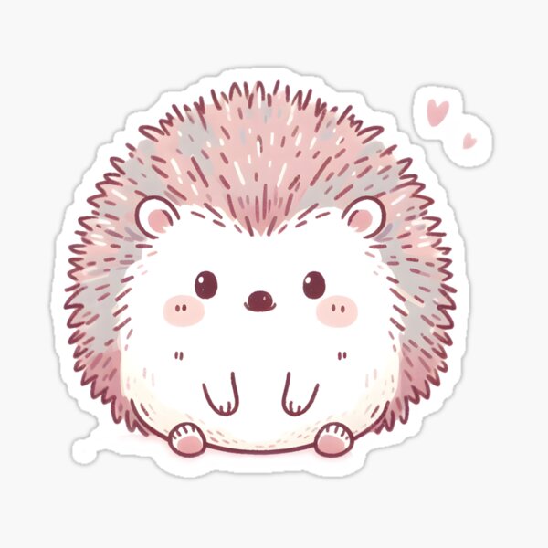 Item preview, Cute Kawaii Hedgehog with Hearts designed and sold by AdorablyWild.