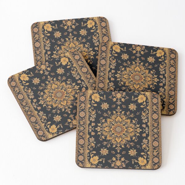Item preview, Black and Yellow Persian Style Whimsical Vintage Pattern Art  designed and sold by Witty Shirts.