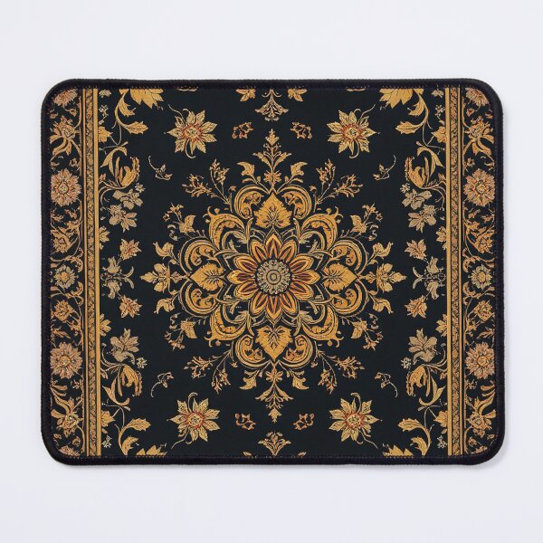 Item preview, Black and Yellow Persian Style Whimsical Vintage Pattern Art  designed and sold by Witty Shirts.