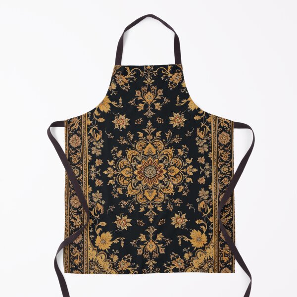 Item preview, Black and Yellow Persian Style Whimsical Vintage Pattern Art designed and sold by Witty Shirts.