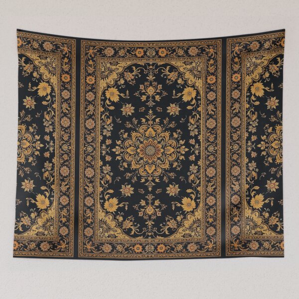 Item preview, Black and Yellow Persian Style Whimsical Vintage Pattern Art  designed and sold by Witty Shirts.