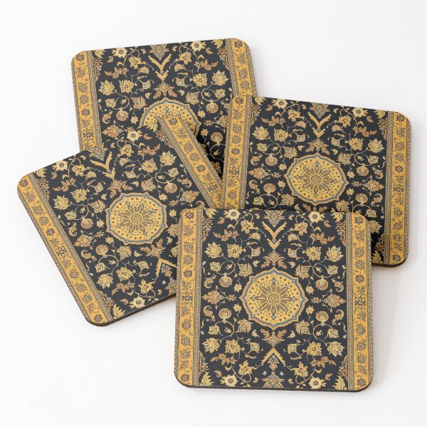 Item preview, Black and Yellow Persian Style Whimsical Vintage Pattern Art  designed and sold by Witty Shirts.