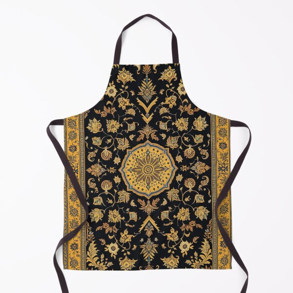 Item preview, Black and Yellow Persian Style Whimsical Vintage Pattern Art designed and sold by Witty Shirts.