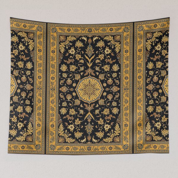 Item preview, Black and Yellow Persian Style Whimsical Vintage Pattern Art  designed and sold by Witty Shirts.