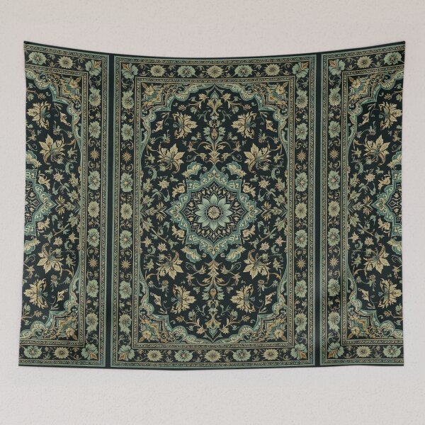 Item preview, Black and Greene Persian Style Whimsical Vintage Pattern Art  designed and sold by Witty Shirts.