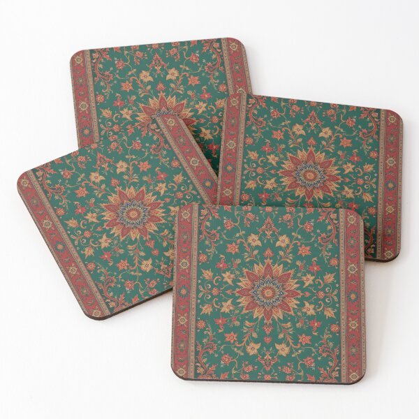 Item preview, Red and Green Persian Style Whimsical Vintage Pattern Art  designed and sold by Witty Shirts.