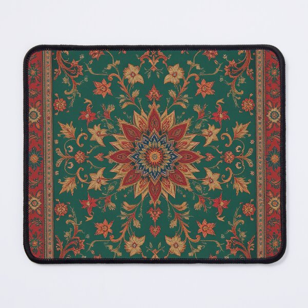 Item preview, Red and Green Persian Style Whimsical Vintage Pattern Art  designed and sold by Witty Shirts.