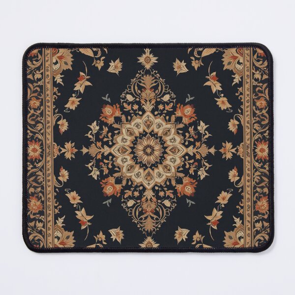 Item preview, Black and Yellow Persian Style Whimsical Vintage Pattern Art  designed and sold by Witty Shirts.