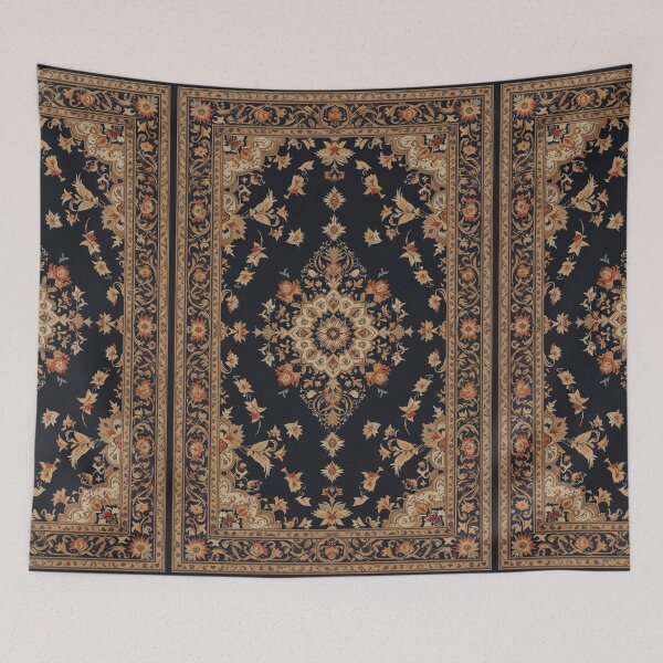 Item preview, Black and Yellow Persian Style Whimsical Vintage Pattern Art  designed and sold by Witty Shirts.