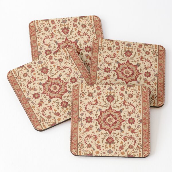 Item preview, White and Red Persian Style Whimsical Vintage Pattern Art  designed and sold by Witty Shirts.