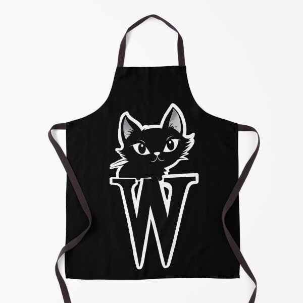 Item preview, Black Capital Letter W Monogram with Black Cat | Alphabet Letters | Cat Illustration designed and sold by UnhingedBird.