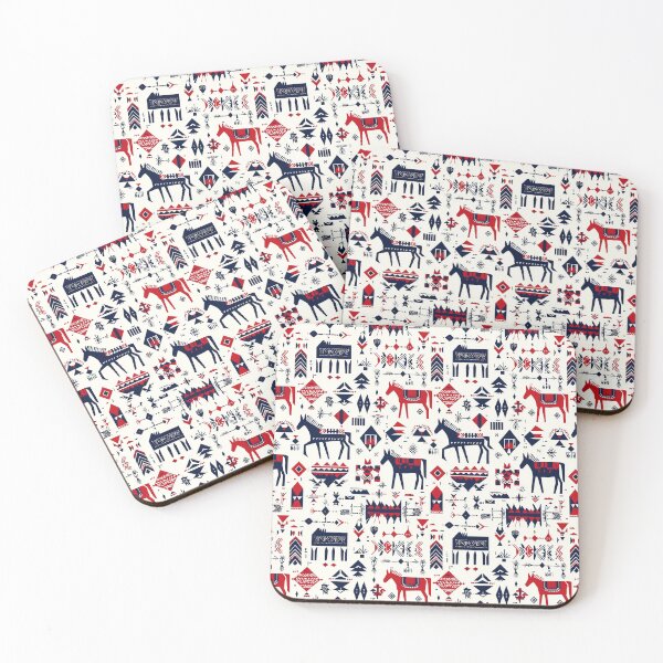 Item preview, Geometric horse designs in folk aesthetics designed and sold by Piotrek0001.