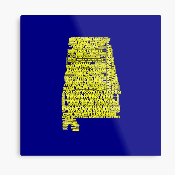 Item preview, Alabama Typography Art (Yellow and Navy Blue) designed and sold by mytypeofart.