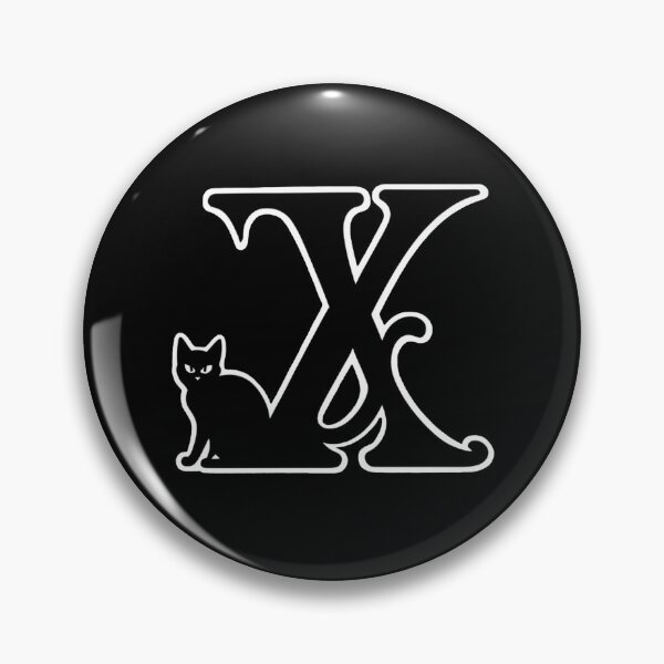 Item preview, Black Capital Letter X Monogram with Black Cat | Alphabet Letters | Cat Illustration designed and sold by UnhingedBird.