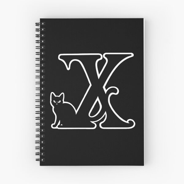 Item preview, Black Capital Letter X Monogram with Black Cat | Alphabet Letters | Cat Illustration designed and sold by UnhingedBird.