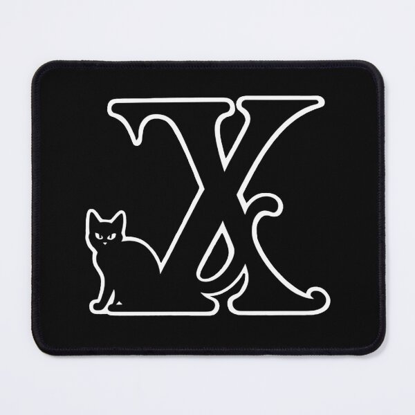 Item preview, Black Capital Letter X Monogram with Black Cat | Alphabet Letters | Cat Illustration designed and sold by UnhingedBird.