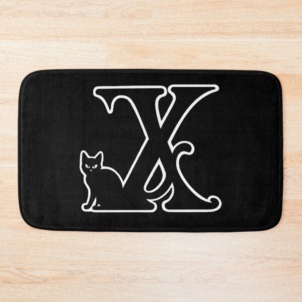 Item preview, Black Capital Letter X Monogram with Black Cat | Alphabet Letters | Cat Illustration designed and sold by UnhingedBird.