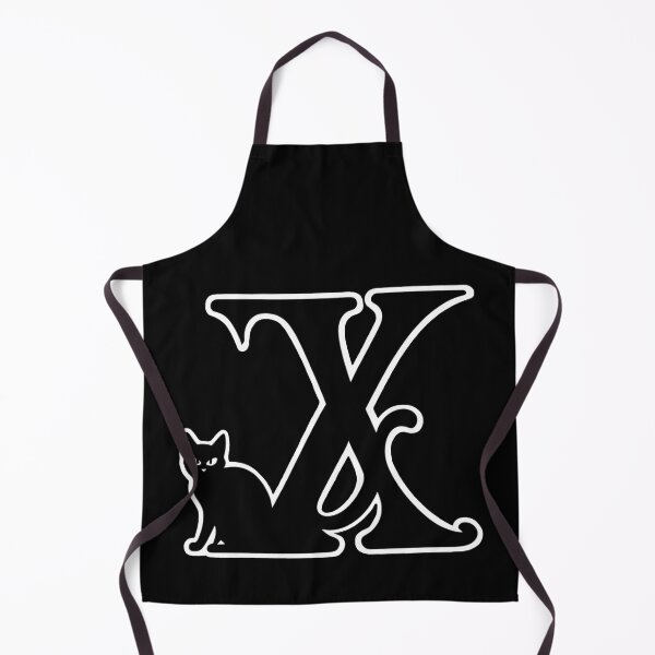 Item preview, Black Capital Letter X Monogram with Black Cat | Alphabet Letters | Cat Illustration designed and sold by UnhingedBird.